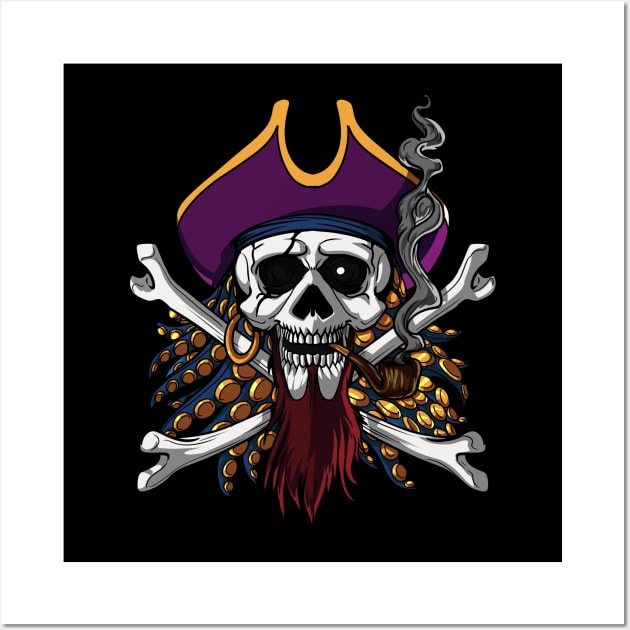 Pirate Skull Crossbones Wall Art by underheaven